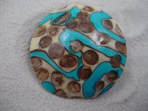 Detail Image for art Ambrosia *SILVER DOTS 2* Lampwork FOCAL Bead Handmade - SOLD
