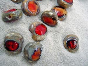 Detail Image for art Ambrosia *RUBY EYES* Lampwork Beads Handmade