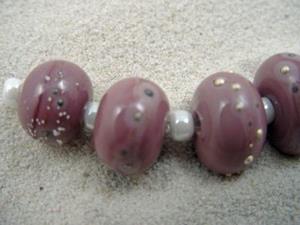 Detail Image for art Ambrosia *SILVER WRAPS 11* Lampwork 7 Beads Handmade - SOLD