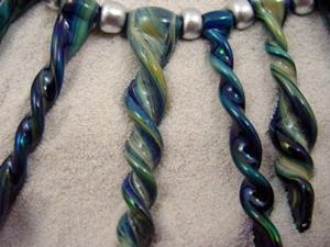 Detail Image for art Ambrosia *KRONOS TWISTS* Lampwork 10 Beads Handmade - SOLD