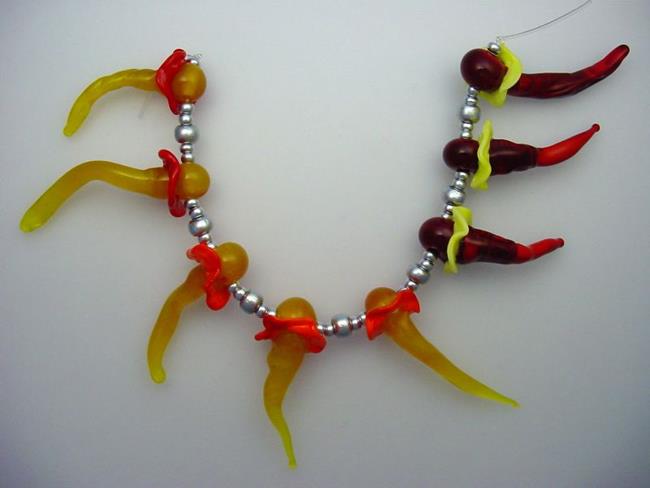 Art: Ambrosia Glass 273 Lampwork 8 Beads 45 to 58 mm  by Artist Bonnie G Morrow