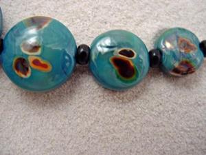 Detail Image for art Ambrosia *NYX RAKU SPREES* Lampwork 7 Beads Handmade - SOLD
