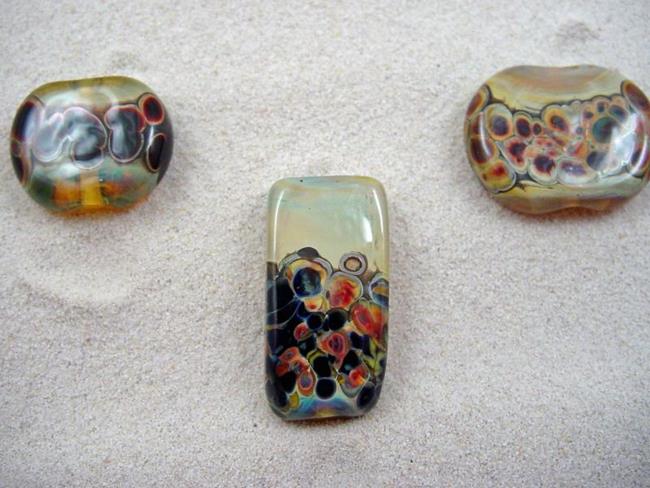 Art: Ambrosia *AION FOCALS* Lampwork 3 FOCAL Beads Handmade - SOLD  by Artist Bonnie G Morrow
