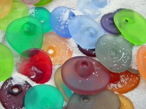 Detail Image for art Ambrosia *BEACH GLASS BEADS - 15-18 mm* Lampwork Beads Handmade 