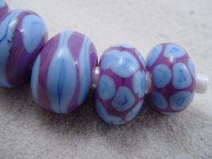 Detail Image for art Ambrosia *PURPLE ROUNDS* Lampwork 8 Beads Handmade - SOLD