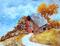 Art: The old Barn II  (sold) by Artist Ulrike 'Ricky' Martin