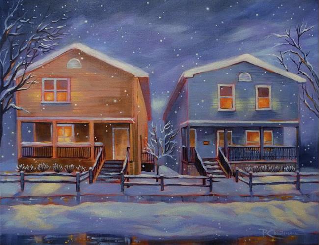 Art: Two Houses ~ A Love Story - Sold by Artist Patricia  Lee Christensen