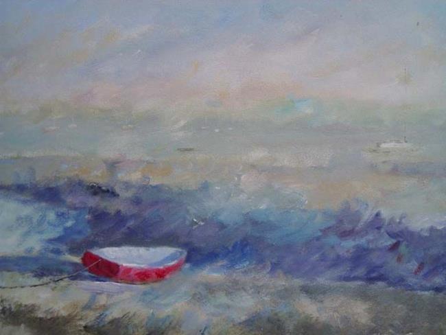Art: Red Boat (Leigh-On-Sea, Essex) by Artist John Wright