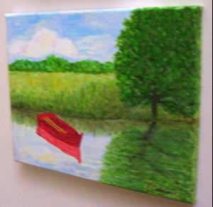 Detail Image for art Old Red Boat II (Sold)