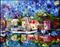 Art: Moon over the Village by Artist Laurie Justus Pace