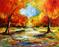 Art: Falling Colors Central Park New York by Artist Laurie Justus Pace