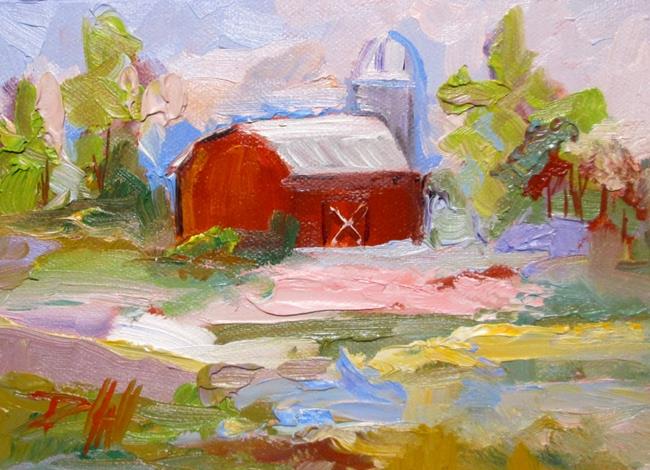 Art: Landscape and Barn by Artist Delilah Smith