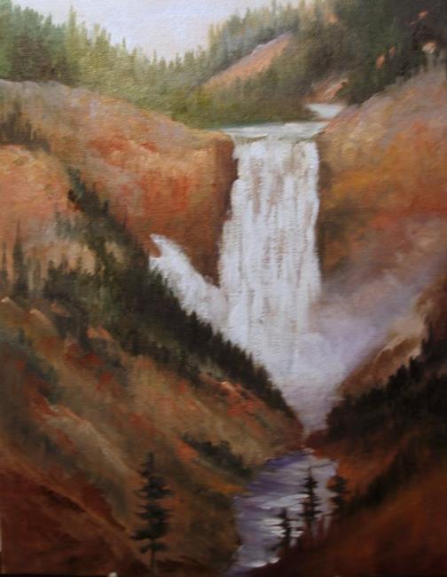 Art: Lower Falls Yellowstone by Artist Barbara Haviland