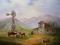 Art: Cows, Windmill and Barns by Artist Barbara Haviland