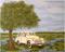 Art: Texas Blue Bonnets Spring Landscape aka Lupines - Lupinus Texeusis by Artist Lar Shackelford