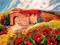 Art: Red Poppy Landscape - SOLD by Artist Diane Millsap