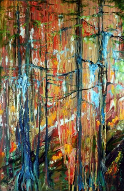 Art: CYPRESS WOODLANDS in FALL by Artist Marcia Baldwin