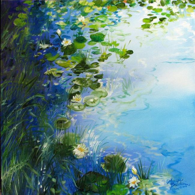 Art: WATERLILY LANDSCAPE by Artist Marcia Baldwin