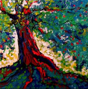 Detail Image for art GREEN TREE RED