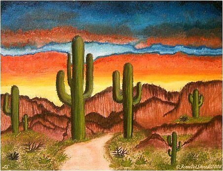 Art: Impressionist Desert Southwest Scene(Sold) by Artist Lar Shackelford