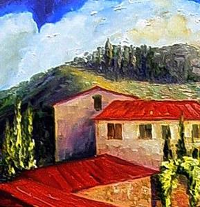 Detail Image for art Red Roofs in Provence