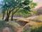Art: Sunrise in the oaks Tejon Ranch California oil painting by Artist Karen Winters