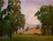 Art: Summers splendid end California eucalyptus oil painting with vineyards SOLD by Artist Karen Winters