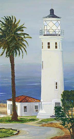 Art: Point Vicente Lighthouse by Artist Carol Thompson