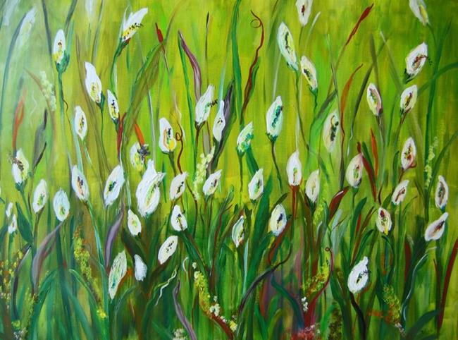 Art: White Lilies in the Field, SOLD by Artist Delilah Smith