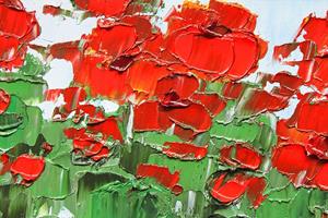 Detail Image for art Red Geraniums - House Plant - oil