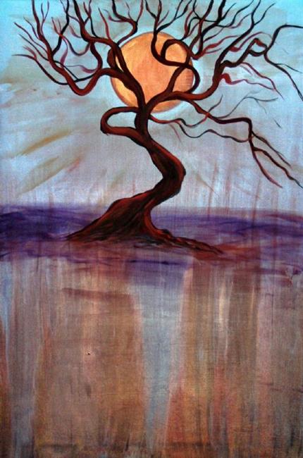 Art: ORANGE COPPER SUNSET by Artist LUIZA VIZOLI