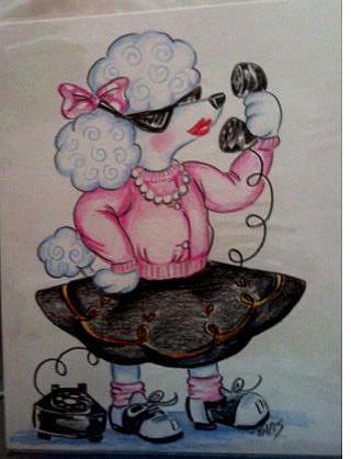 Art: Poodle Girl by Artist Pamela Ann Lee
