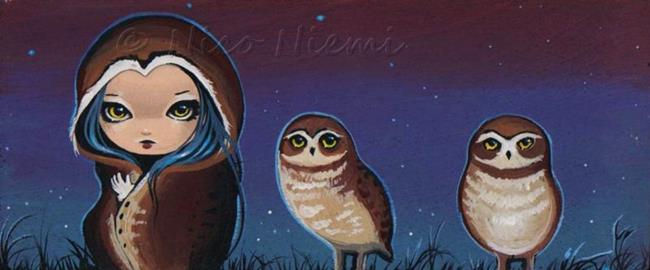 Art: With Burrowing Owls by Artist Nico Niemi