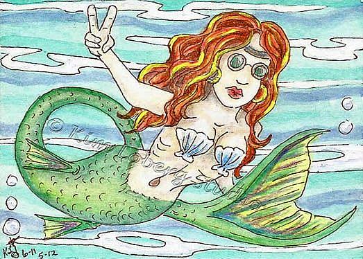 Art: A Hippie Mermaid Named Janis by Artist Kim Loberg