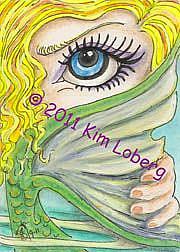 Art: Coy Mermaid SOLD by Artist Kim Loberg