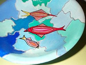 Detail Image for art Three Fishes Milepebbles Bowl
