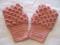 Art: Handmade Crochet Gauntlets Fingerless Gloves Pink Rose Petals Unique NEW by Artist Bonnie G Morrow