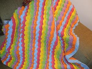 Detail Image for art Handmade Baby Brights Scallop Blanket 34x31 Detail Image for art Handmade Baby Brights Scallop Blanket 34x31
