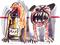 Art: Dog Bellowing At Beer Drinker by Artist Elisa Vegliante