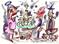 Art: Fancy Party With Champagne And Treats by Artist Elisa Vegliante