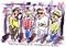Art: Tough Guys Waiting In An Unemployment Line by Artist Elisa Vegliante