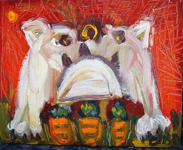 Art: Bulldog Stomping On Carrots by Artist Elisa Vegliante