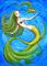 Art: Gold Mermaid and Koi Fish by Artist Hiroko Reaney