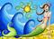 Art: Seaside Curls Mermaid by Artist Hiroko Reaney
