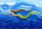 Art: Mermaid Swimming 2 by Artist Hiroko Reaney