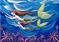 Art: Mother and Daughter Mermaids Coral Garden by Artist Hiroko Reaney
