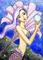 Art: Moon Pearl and Star Fish Rock Mermaid  by Artist Hiroko Reaney