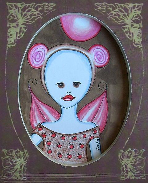 Art: Chocolate Cherry Mouse Fairy-Sold by Artist Sherry Key