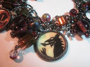 Detail Image for art Dragon Altered Art Charm Bracelet ooak