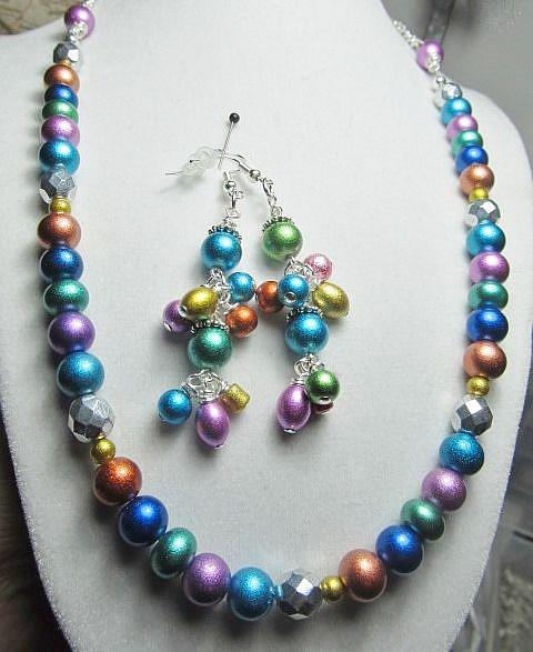 MARDI GRAS BEADED necklace,One of a kind - by Lisa Wiktorek from My ...